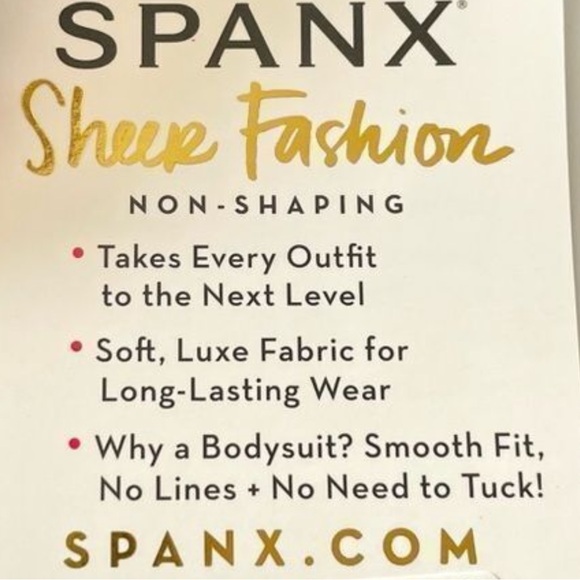 Spanx Sheer Mesh thong long sleeve Bodysuit medium in very black - Picture 5 of 9